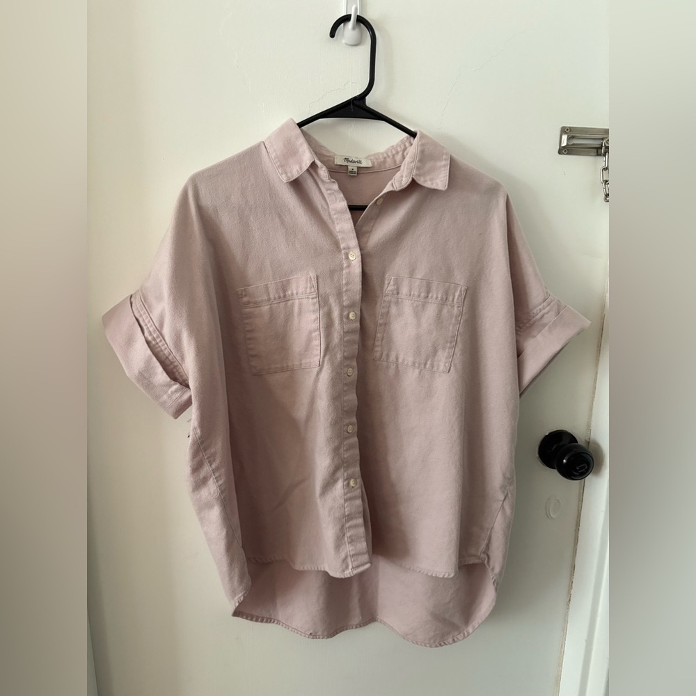 Madewell Light Pink Button-Front Relaxed Shirt | M
